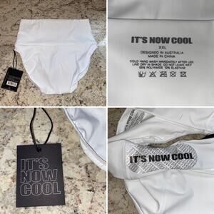 New $70 It's Now Cool White Contour High Waist Bikini Bottom XXL NWT